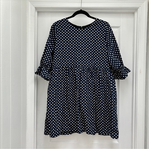 Mod Dolly London Polka Dot Mini Dress Size L - Picture 1 of 5